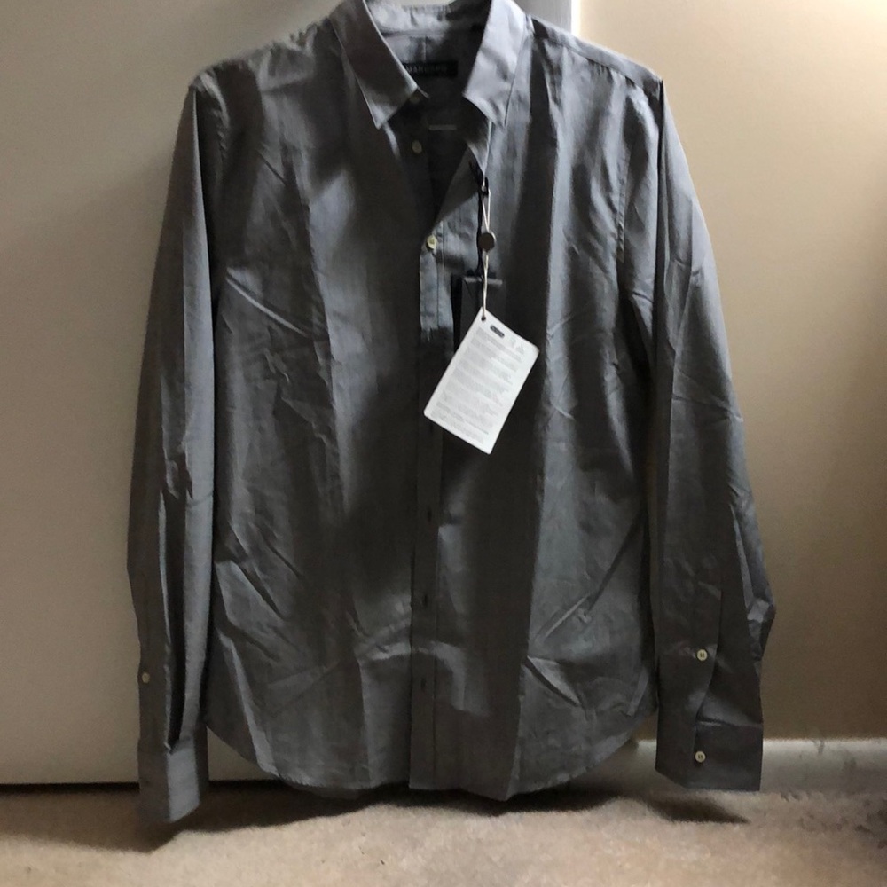 Mangano mens shirt large grey